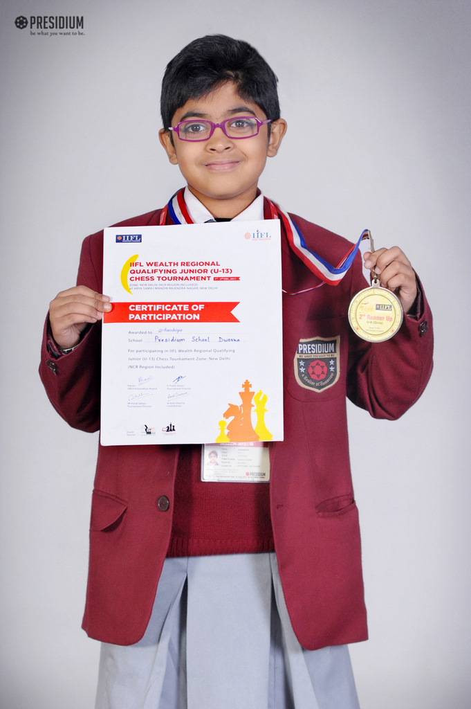 CHESS MAESTRO AARSHIYA GRABS 3RD POSITION AT THE CHESS TOURNAMENT