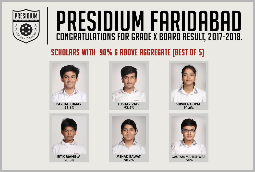 Presidium Gurgaon-57, CBSE GRADE 10 BOARD RESULTS: EXCELLENT PERFORMANCE OF STUDENTS