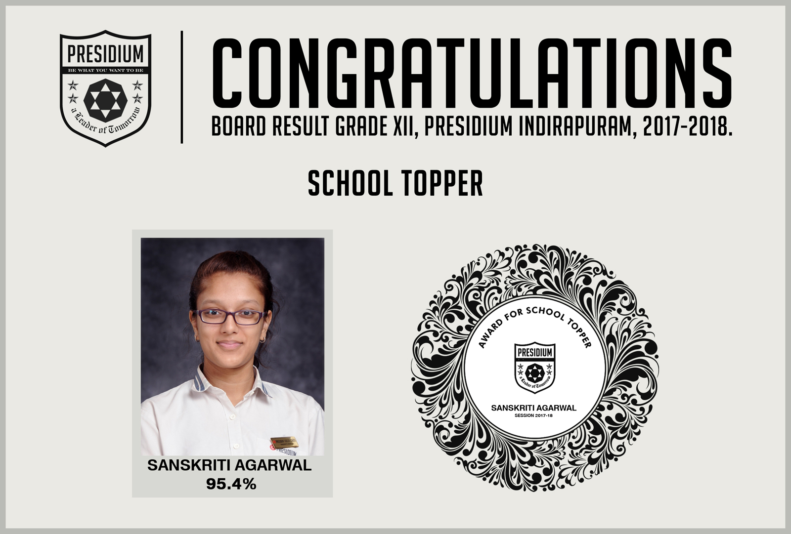 Presidium Indirapuram, PRESIDIANS, YOU MADE US PROUD WITH AMAZING 12TH BOARD RESULTS