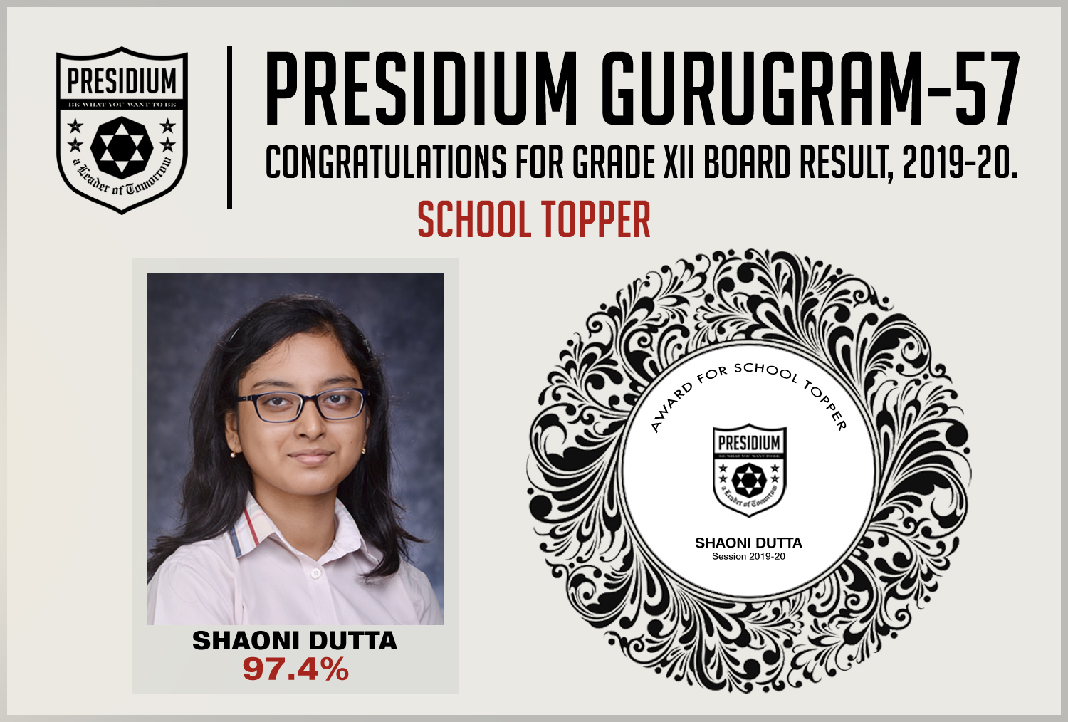 Presidium Gurgaon-57, CONGRATULATIONS STUDENTS FOR BRILLIANT 12TH BOARD RESULTS!