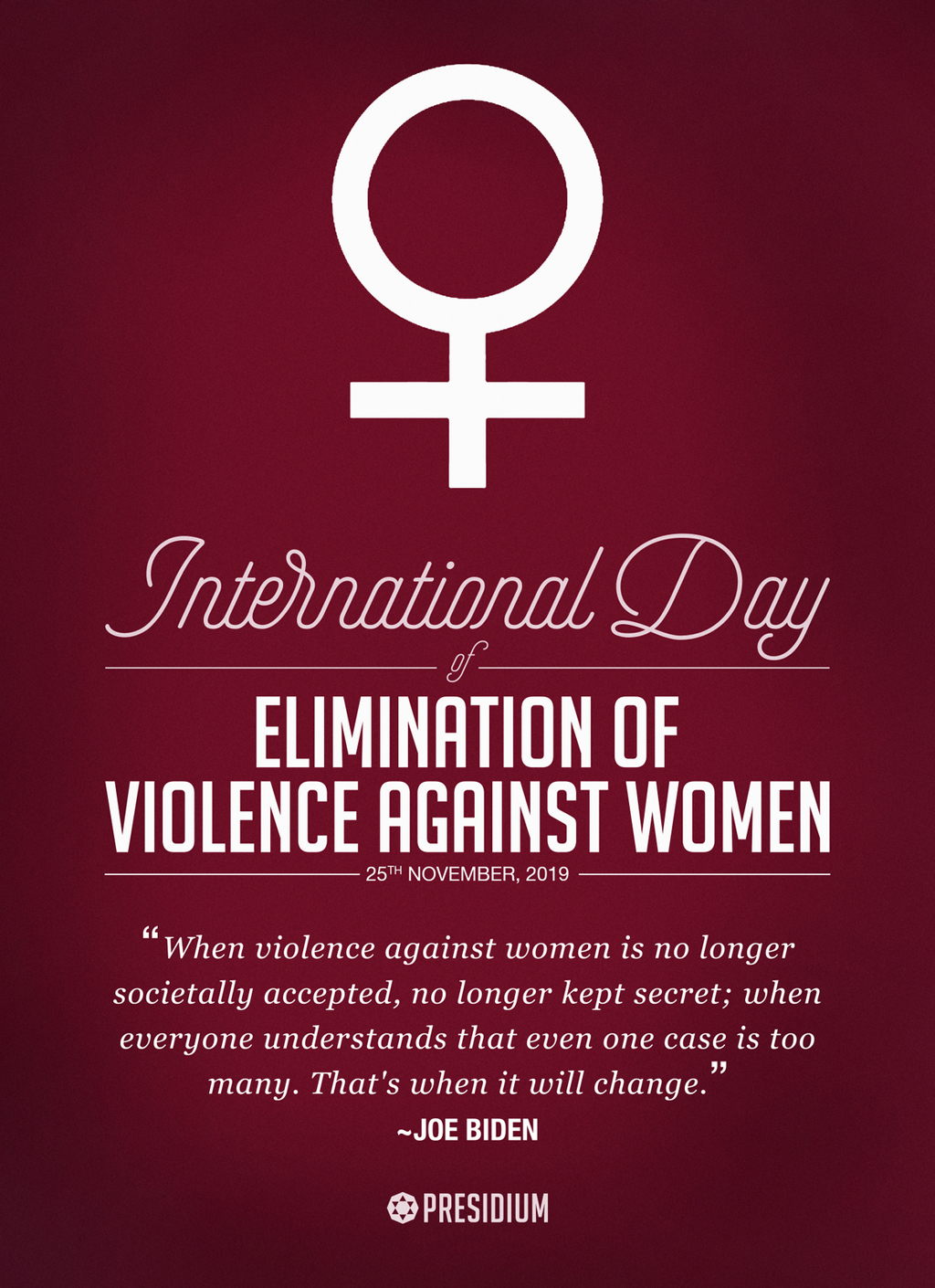 LET’S TAKE A STAND AGAINST ACTS OF VIOLENCE OF ANY FORM ON WOMEN