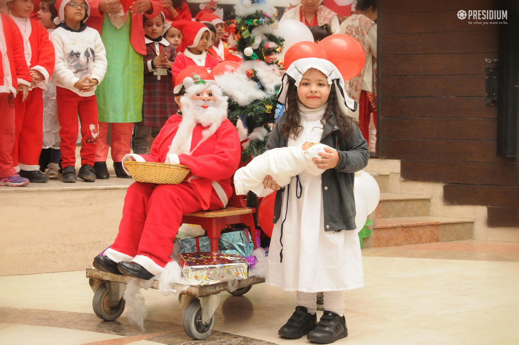 Presidium Indirapuram, ASSEMBLY ON CHRISTMAS TEACHES LITTLE PRESIDIANS TO CARE & SHARE