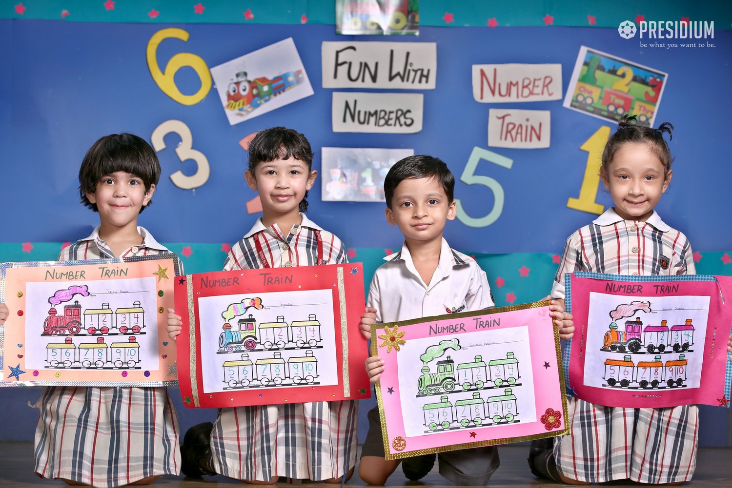 Presidium Punjabi Bagh, STUDENTS STRENGTHEN THEIR MATHS SKILLS WITH NUMBER TRAIN ACTIVITY