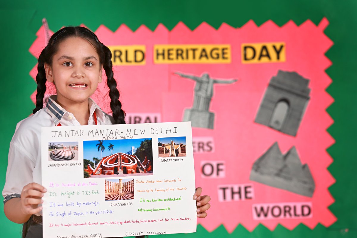 Presidium Vivek Vihar, AN INFORMATIVE ASSEMBLY ON WORLD HERITAGE DAY FOR OUR STUDENTS!