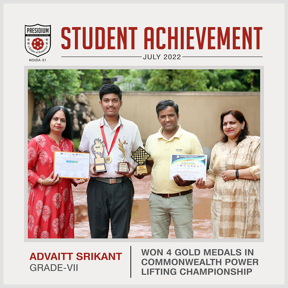 Presidium Noida-31, ADVAITT ADDS ANOTHER FEATHER IN HIS CAP! Presidium Noida-31, ADVAITT ADDS ANOTHER FEATHER IN HIS CAP!