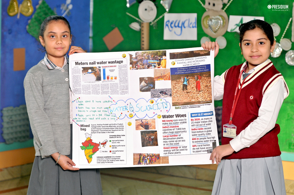 Presidium Pitampura, SCHOOL CONDUCTS COLLAGE MAKING ACTIVITY ON WATER SCARCITY ISSUE