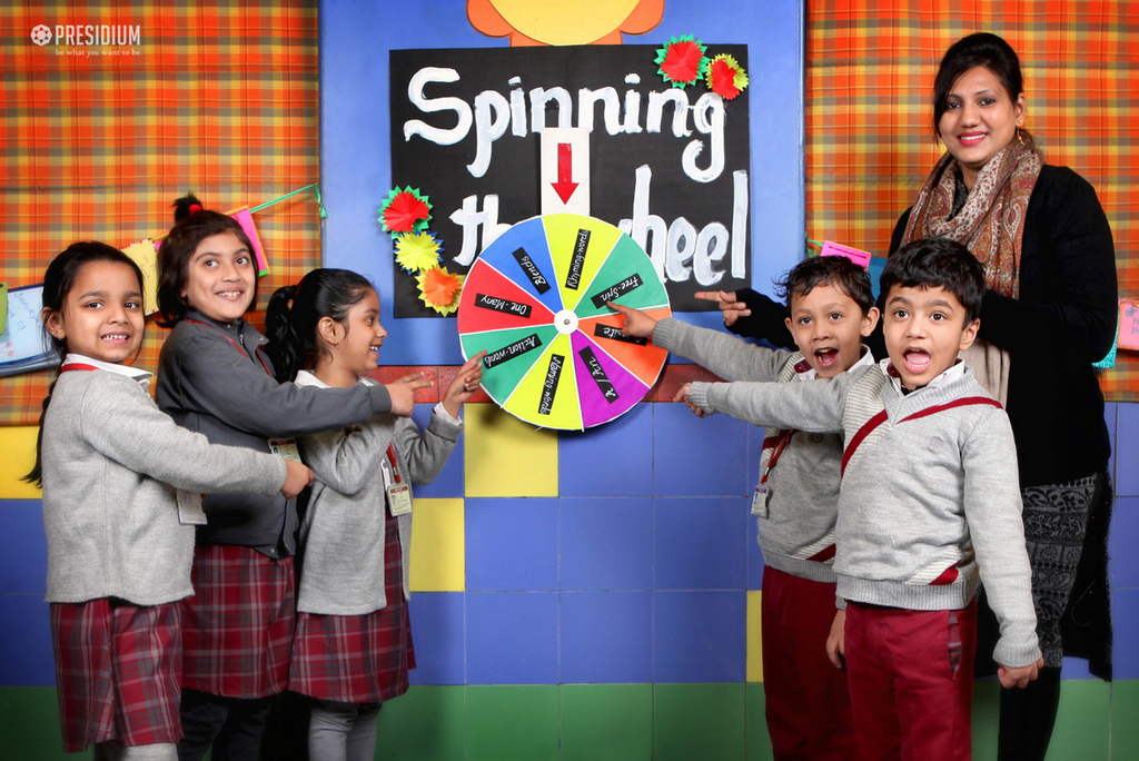 Presidium Dwarka-6, PRESIDIANS LEARN GRAMMAR WITH SPIN THE WHEEL ACTIVITY!