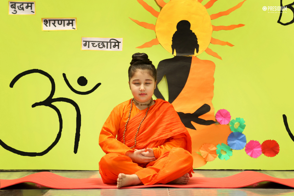 Presidium Dwarka-6, STUDENTS SPREAD TEACHINGS OF LORD BUDDHA ON BUDDHA PURNIMA