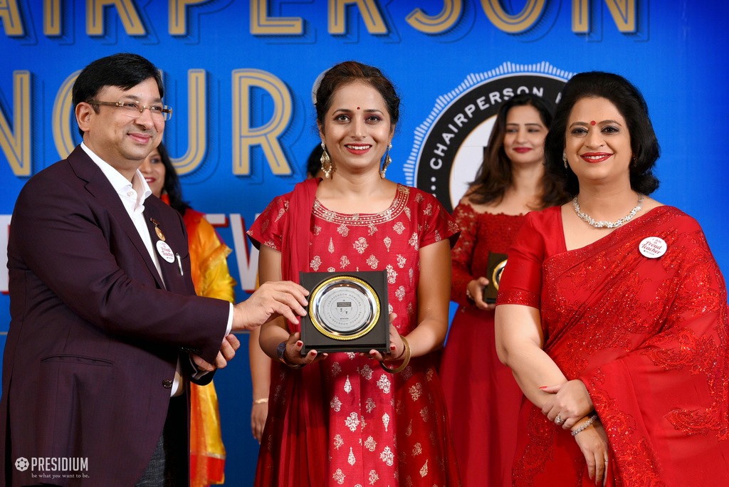 Presidium Gurgaon-57, MRS. SUDHA GUPTA MA’AM  ACKNOWLEDGES TEACHERS  AT CHAIRPERSON HONOURS