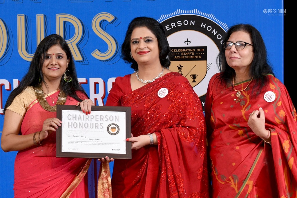 Presidium Gurgaon-57, MRS. SUDHA GUPTA MA’AM  ACKNOWLEDGES TEACHERS  AT CHAIRPERSON HONOURS