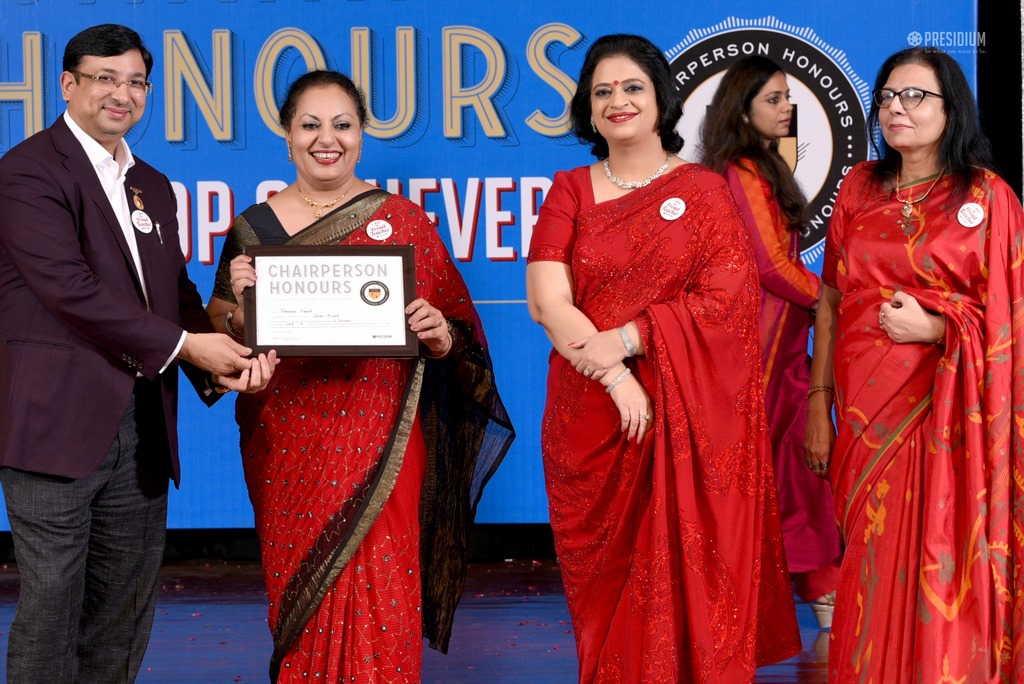 Presidium Gurgaon-57, MRS. SUDHA GUPTA MA’AM  ACKNOWLEDGES TEACHERS  AT CHAIRPERSON HONOURS