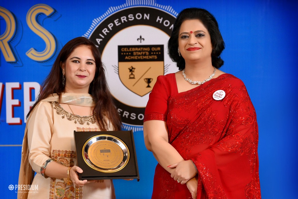 Presidium Gurgaon-57, MRS. SUDHA GUPTA MA’AM  ACKNOWLEDGES TEACHERS  AT CHAIRPERSON HONOURS