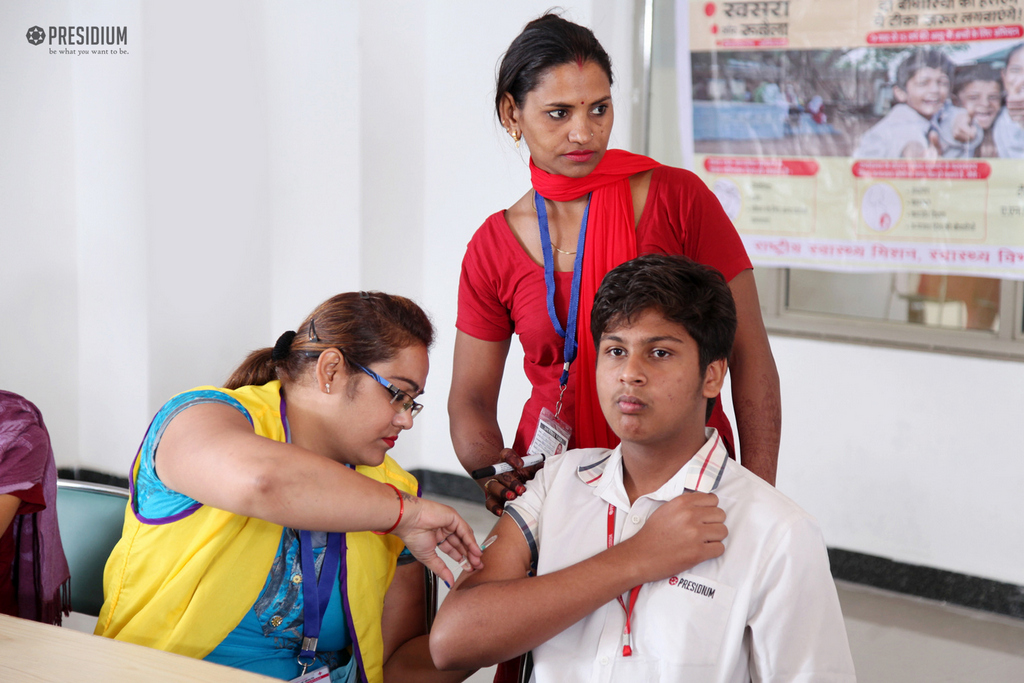 Presidium Gurgaon-57, PRESIDIUM ORGANIZES MR VACCINATION CAMP FOR STUDENTS