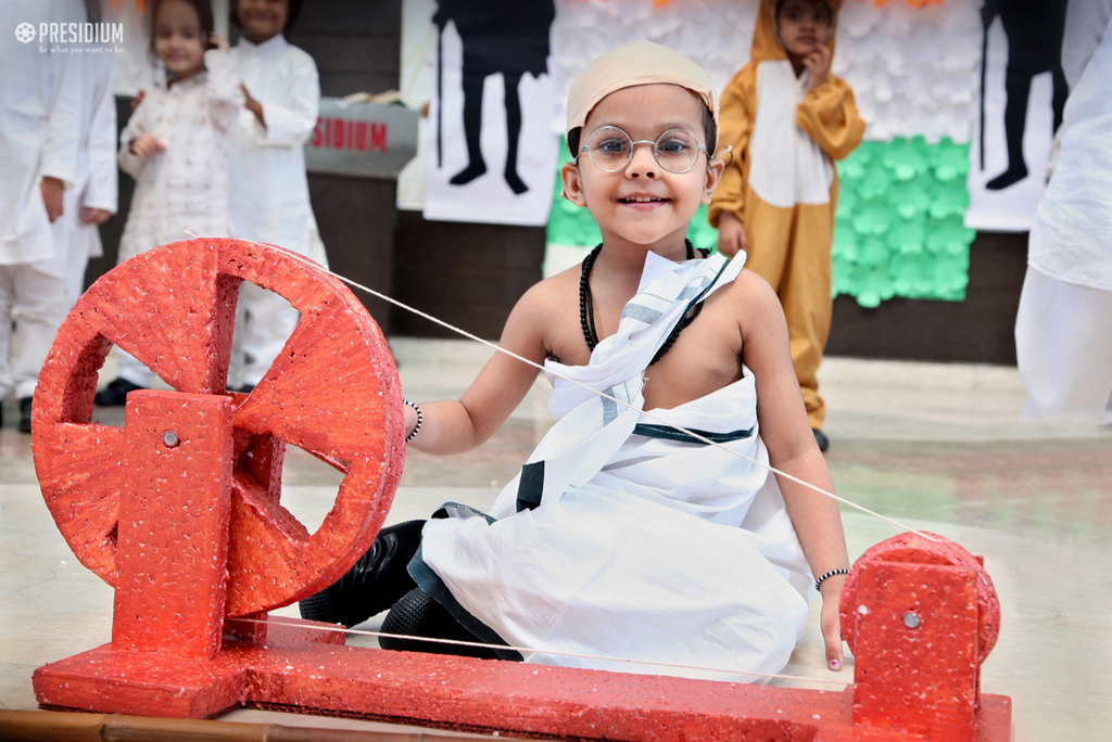 Presidium Indirapuram, YOUNG PRESIDIANS SALUTE 'BAPU' ON THE OCCASION OF GANDHI JAYANTI