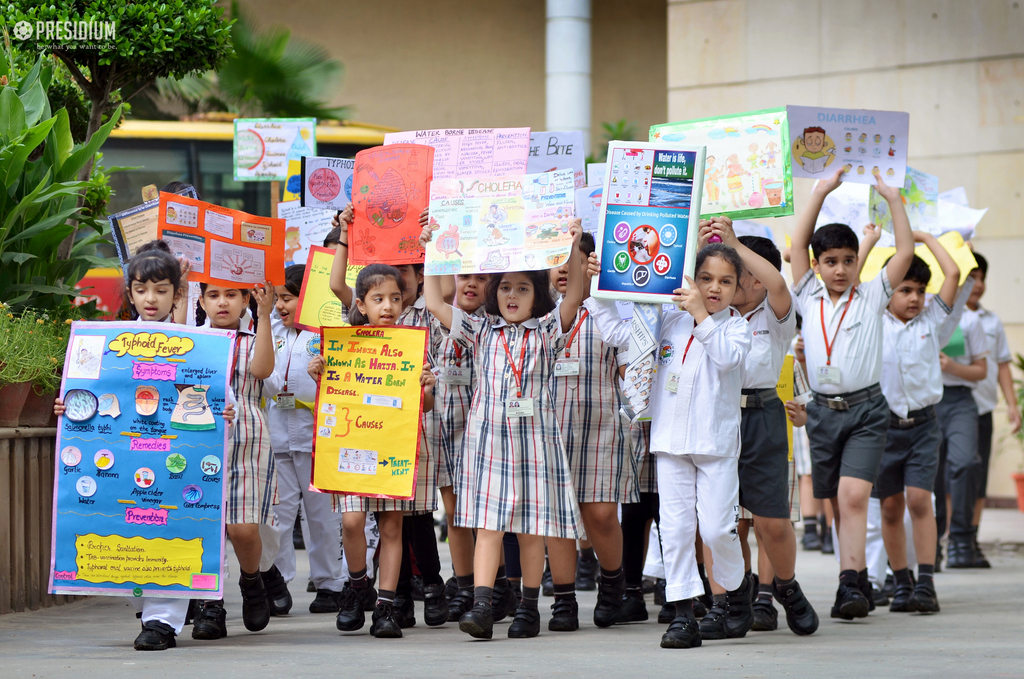 Presidium Indirapuram, PRESIDIANS CONDUCT AN AWARENESS RALLY ON WATERBORNE DISEASES