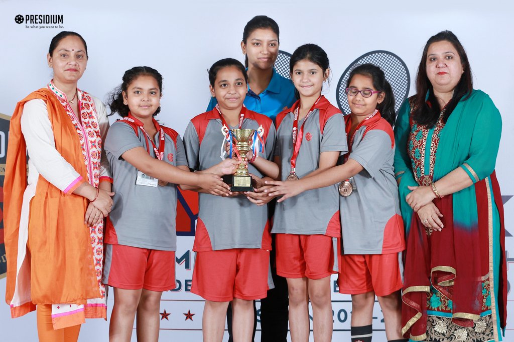 Presidium Gurgaon-57, BADMINTON TOURNAMENT: GIRL POWER LIFTS RUNNERS-UP TROPHY