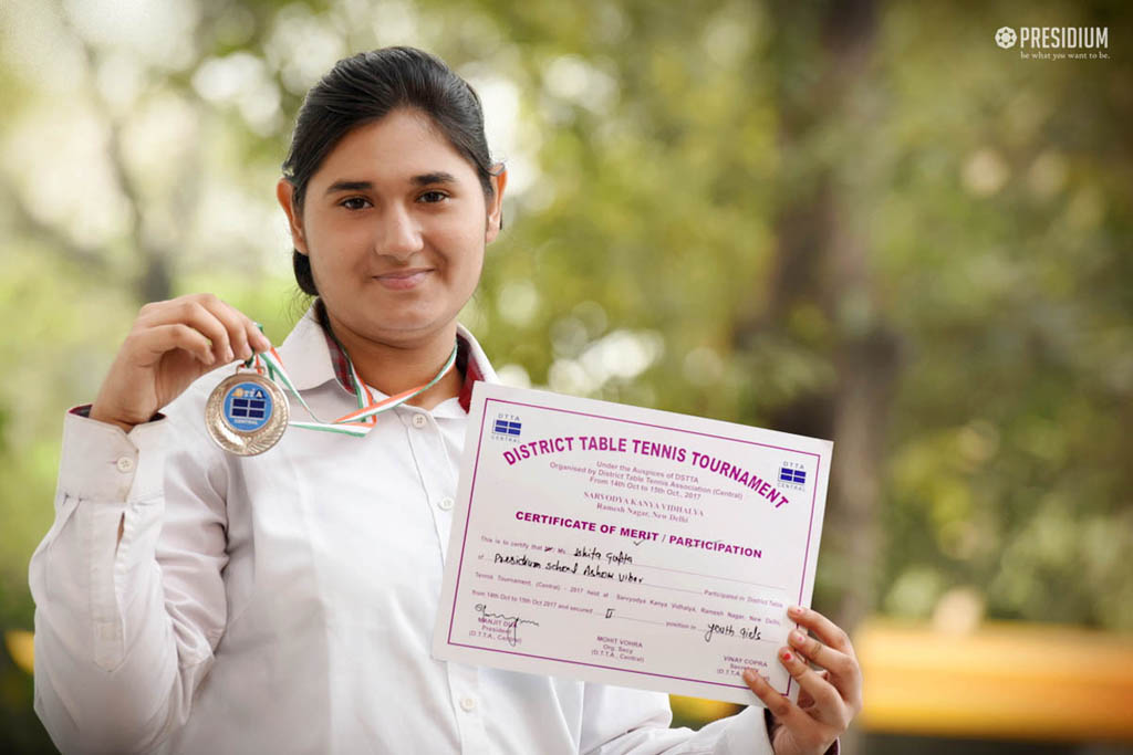 CONGRATULATIONS ISHITA FOR SILVER IN DESTRICT TABLE TENNIS