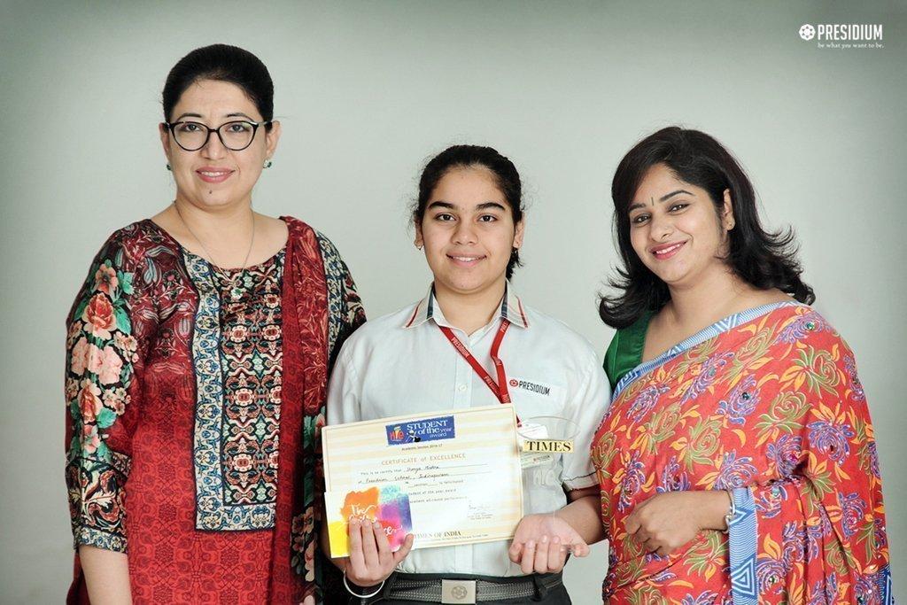 SHANYA, SURBHI & ARYAN ARE TIMES NIE STUDENTS OF THE YEAR