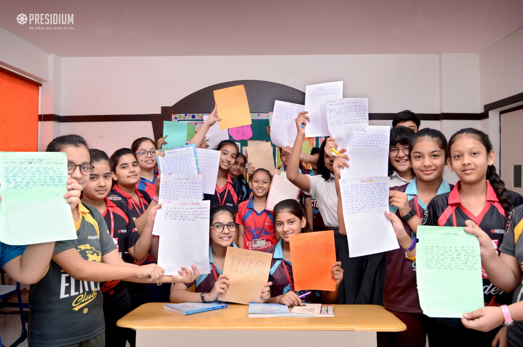 Presidium Rajnagar, STUDENTS WRITE STORIES IN A HINDI SUBJECT ACTIVITY