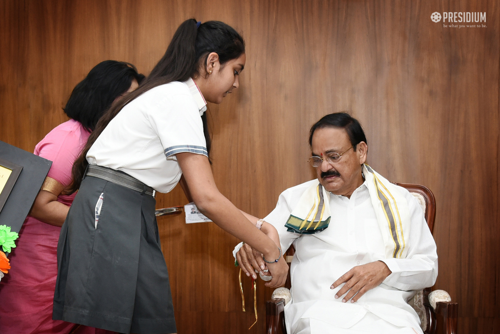 Presidium Rajnagar, VICE PRESIDENT, SHRI VENKAIAH NAIDU BLESSES PRESIDIANS ON RAKHI