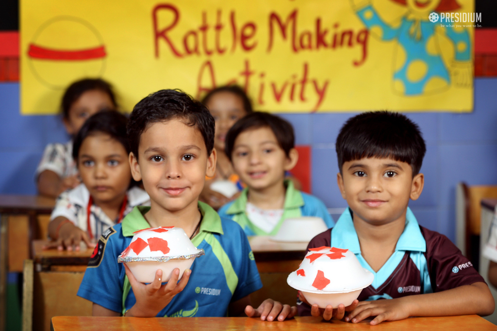 Presidium Dwarka-6, LITTLE MINDS OF PRESIDIUM LEARN TO MAKE RATTLES