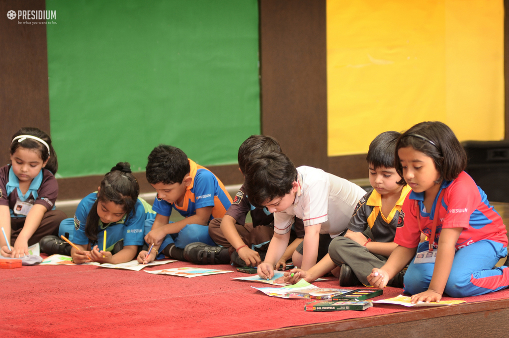 Presidium Rajnagar, DRAWING & COLOURING CONTEST SHOWCASES CREATIVITY OF YOUNG MINDS