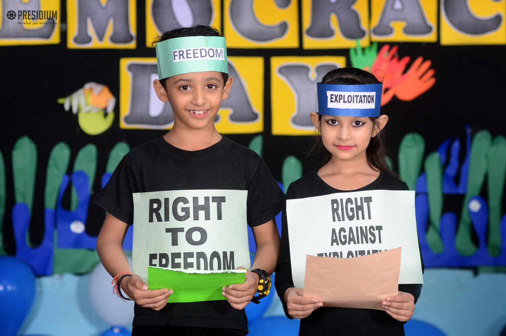 Presidium Vivek Vihar, STUDENTS SPREAD A STRONG MESSAGE ON INTERNATIONAL DEMOCRACY DAY