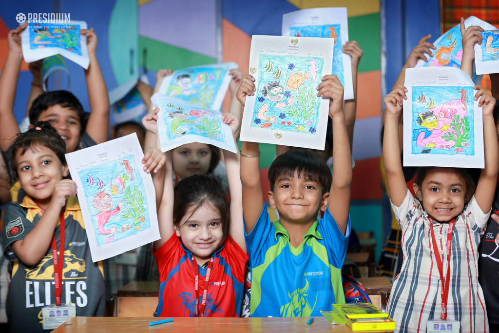 Presidium Vivek Vihar, ARTISTS EXPLORE THE WORLD UNDER WATER IN COLOURING COMPETITION