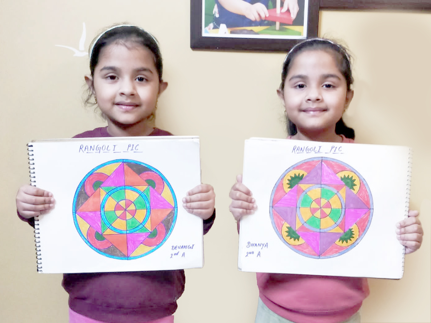 Presidium Punjabi Bagh, STUDENTS CREATE DIFFERENT GEOMETRICAL DESIGNS WITH RANGOLI 