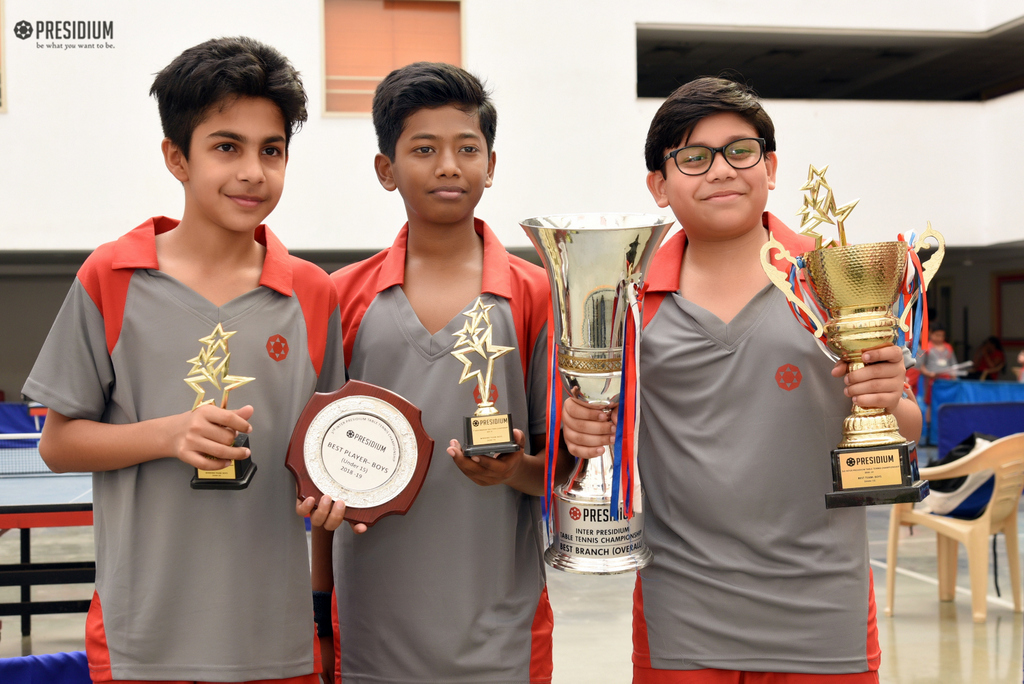 Presidium Indirapuram, CHAMPIONS OF IP OUTSHINE IN THE INTER-PRESIDIUM TABLE TENNIS