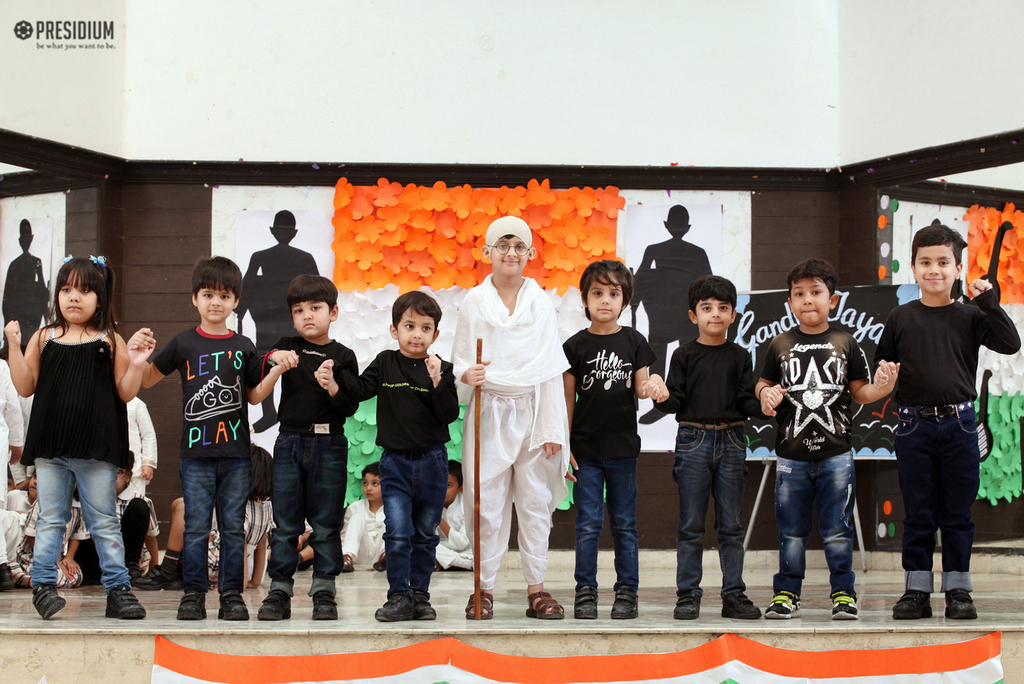 Presidium Indirapuram, YOUNG PRESIDIANS SALUTE 'BAPU' ON THE OCCASION OF GANDHI JAYANTI