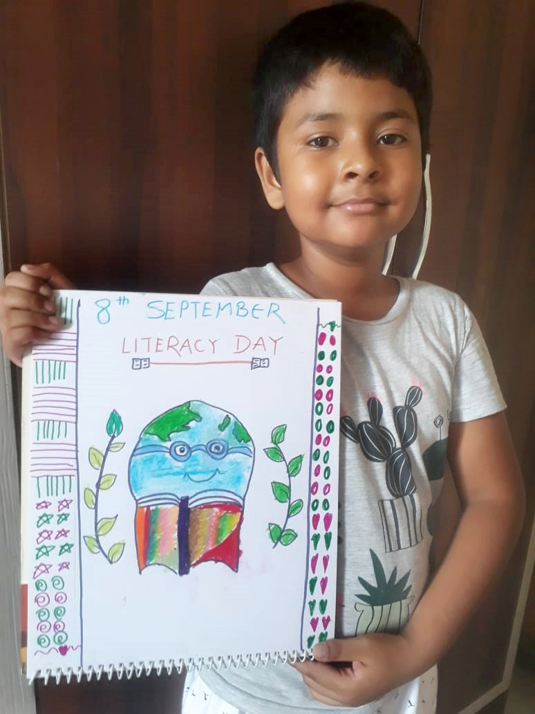 Presidium Dwarka-6, PRESIDIANS MARK LITERACY DAY WITH POSTER MAKING ACTIVITY!