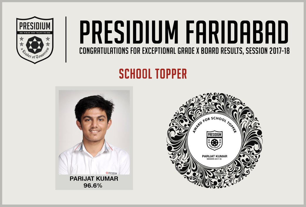 Presidium Gurgaon-57, CBSE GRADE 10 BOARD RESULTS: EXCELLENT PERFORMANCE OF STUDENTS