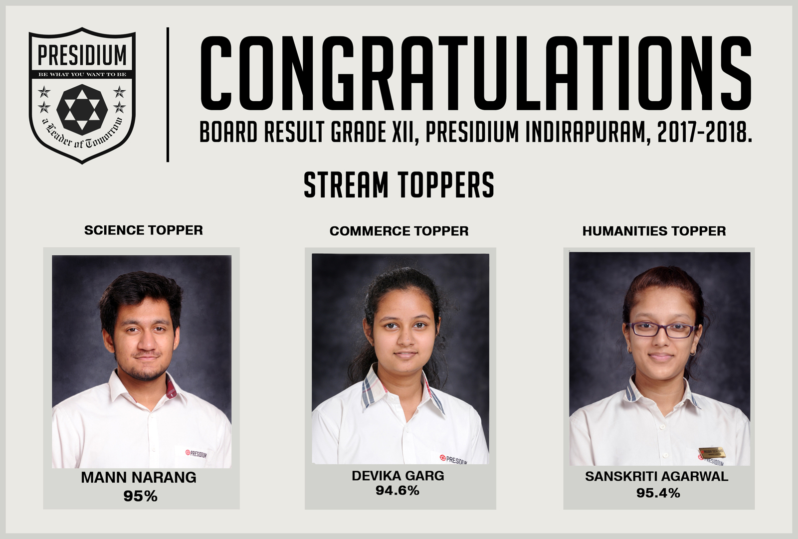 Presidium Indirapuram, PRESIDIANS, YOU MADE US PROUD WITH AMAZING 12TH BOARD RESULTS