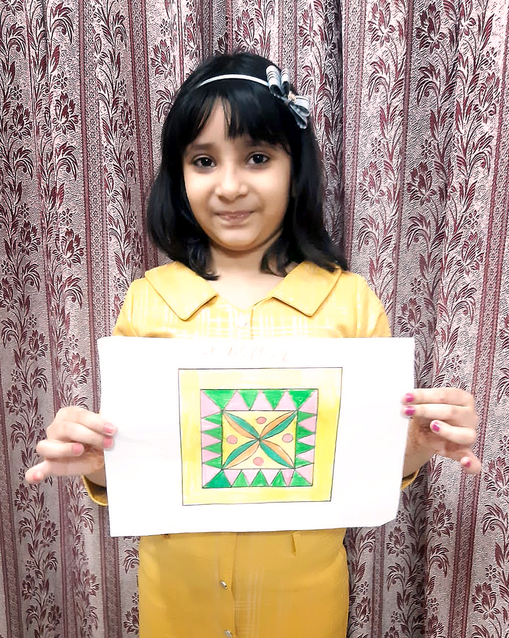 Presidium Punjabi Bagh, STUDENTS CREATE DIFFERENT GEOMETRICAL DESIGNS WITH RANGOLI 