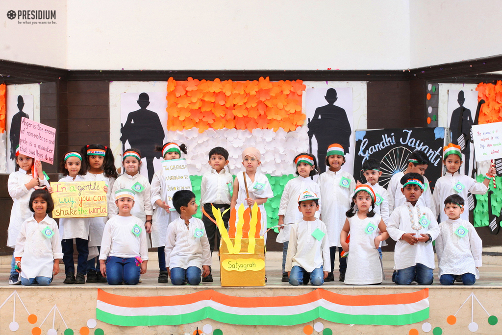 Presidium Indirapuram, YOUNG PRESIDIANS SALUTE 'BAPU' ON THE OCCASION OF GANDHI JAYANTI