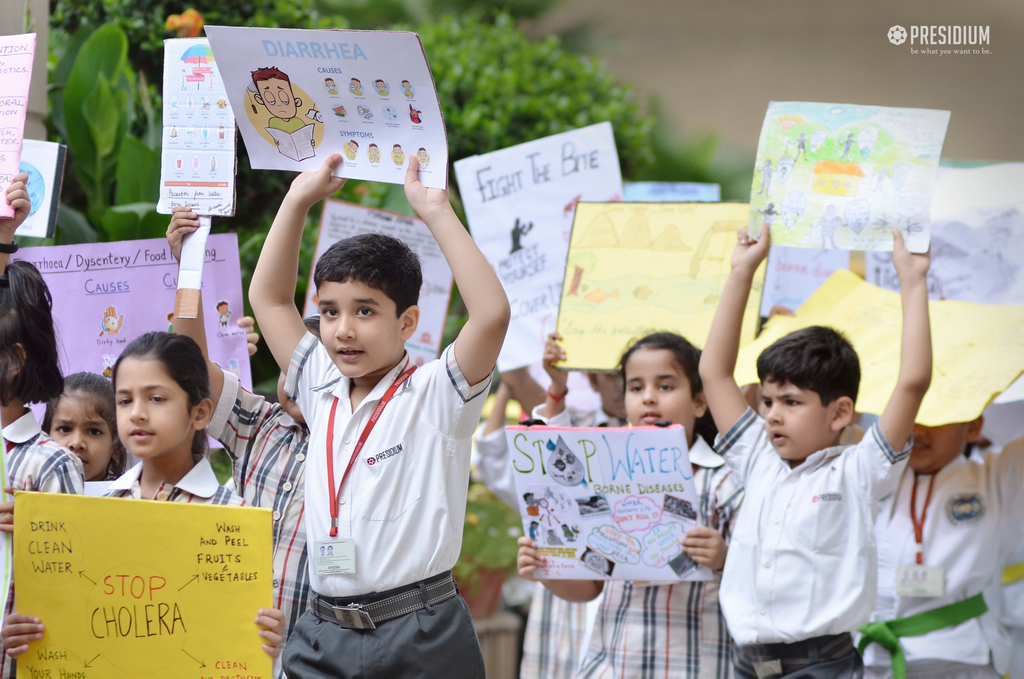 Presidium Indirapuram, PRESIDIANS CONDUCT AN AWARENESS RALLY ON WATERBORNE DISEASES