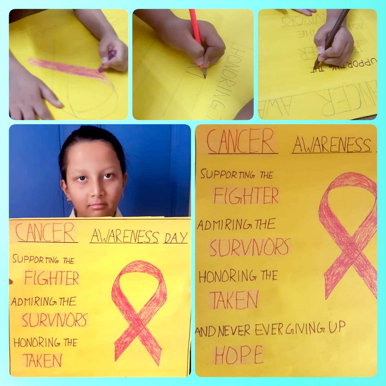 Presidium Rajnagar, STUDENTS PROMOTE CANCER AWARENESS WITH POSTER MAKING