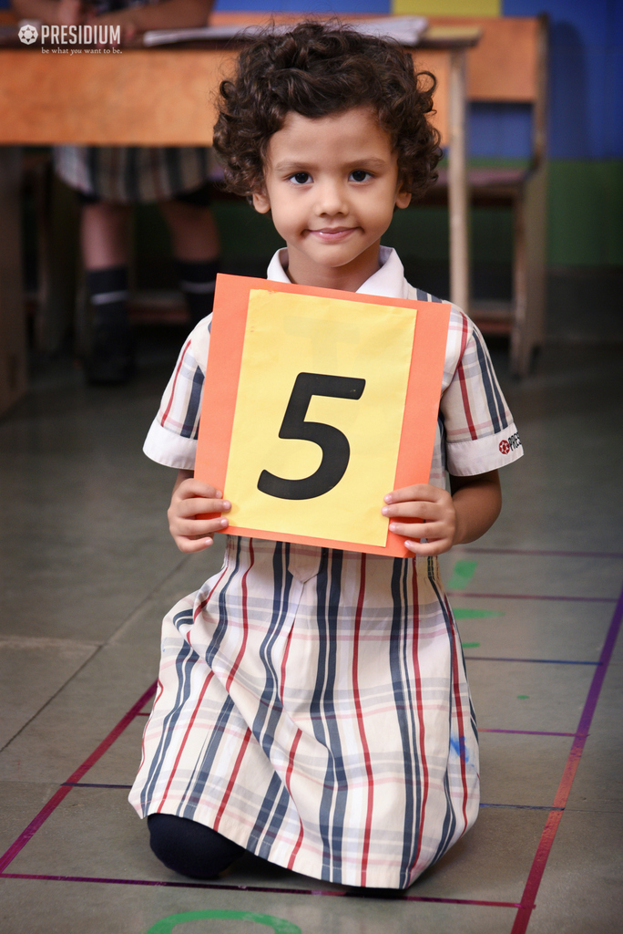 Presidium Dwarka-6, GRADE PREP STUDENTS GUESS MISSING NUMBERS ON A MATH GRID