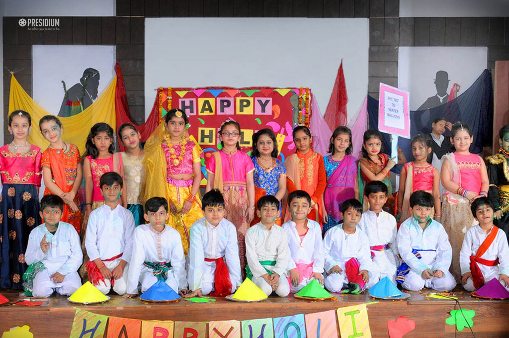 Presidium Indirapuram, SPECIAL ASSEMBLY ON HOLI AMALGAMATES ENTERTAINMENT & INFORMATION