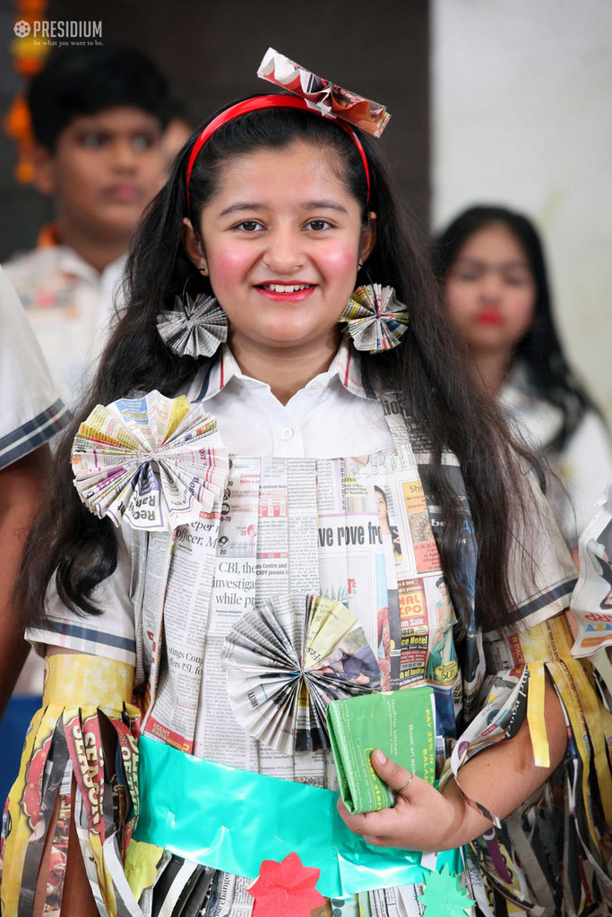 Presidium Indirapuram, YOUNG FASHION DESIGNERS CREATE BEAUTIFUL DRESSES WITH NEWSPAPER