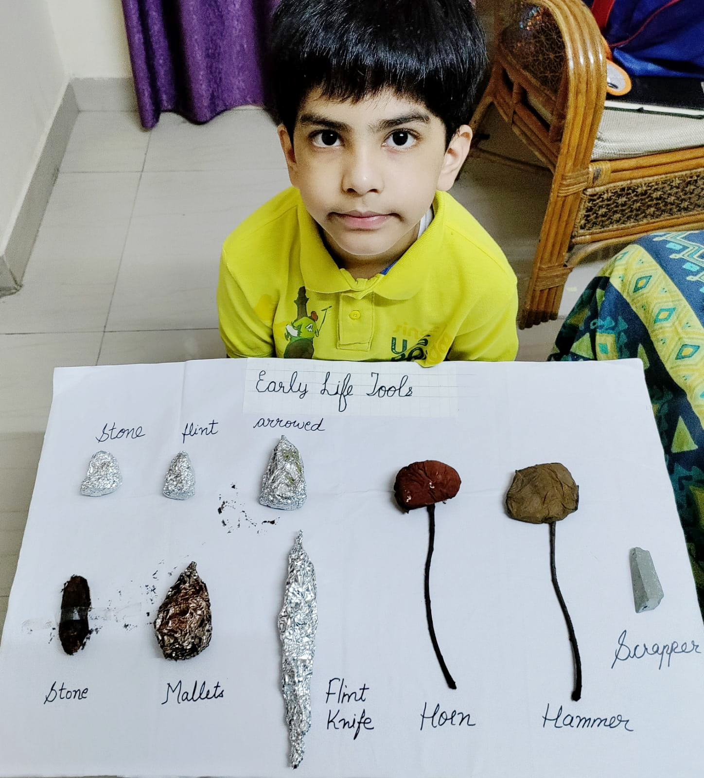Presidium Dwarka-6, STUDENTS LEARN ABOUT THE DIFFERENT TOOLS OF EARLY LIFE