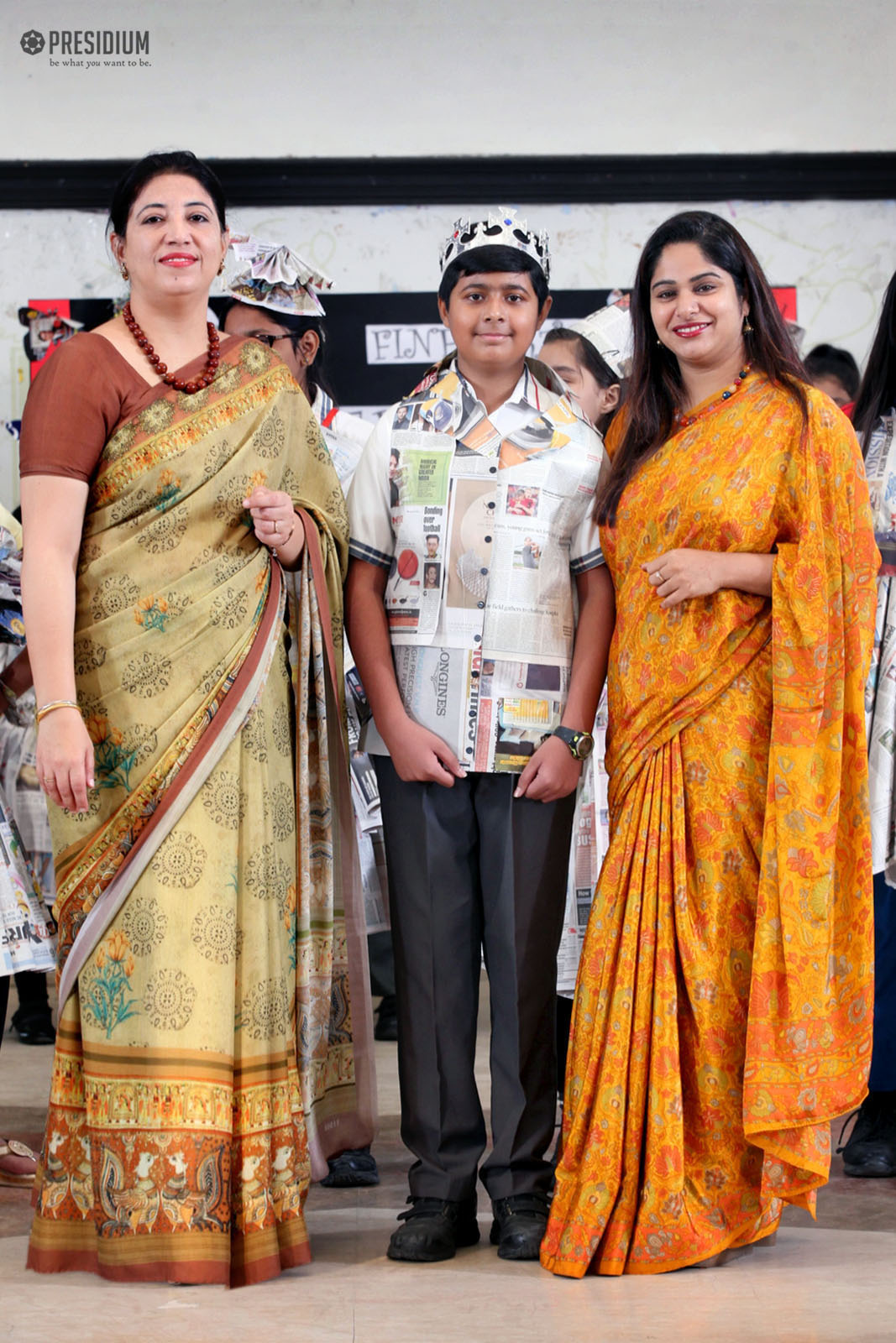 Presidium Indirapuram, YOUNG FASHION DESIGNERS CREATE BEAUTIFUL DRESSES WITH NEWSPAPER