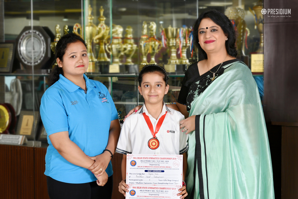 Presidium Indirapuram, PRESIDIANS SHINE AT 58TH DELHI GYMNASTICS CHAMPIONSHIP 