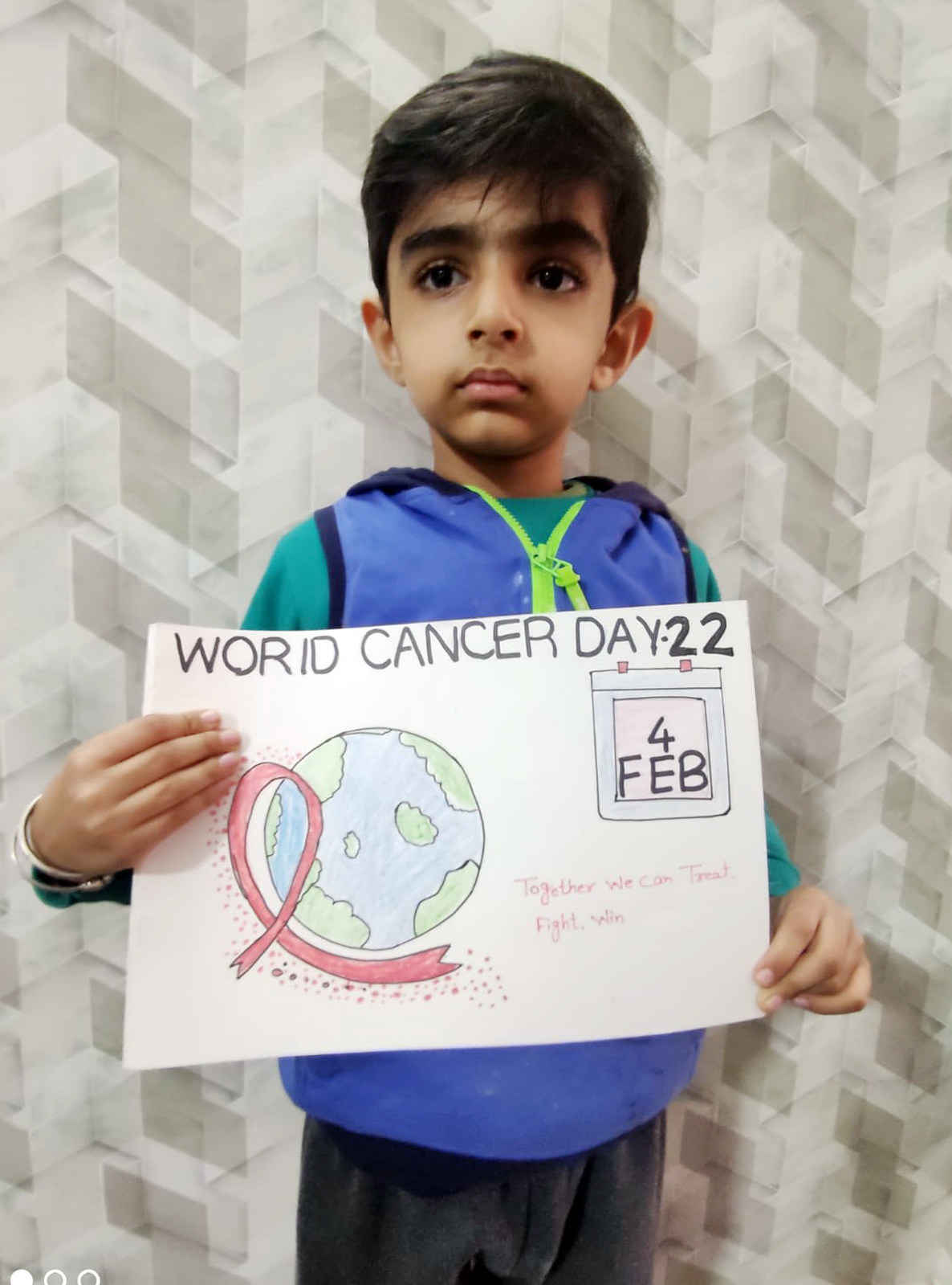 Presidium Rajnagar, STUDENTS SPREAD SPECIAL MESSAGE ON WORLD CANCER DAY