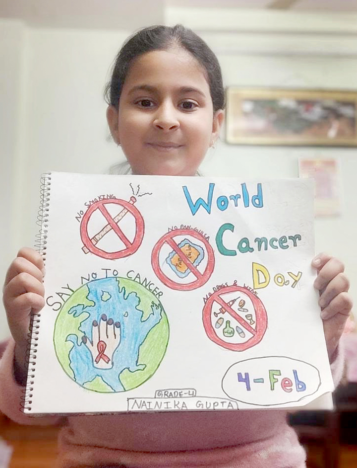 Presidium Vivek Vihar, STUDENTS OBSERVE WORLD CANCER DAY WITH A HANDFUL OF ACTIVITIES Presidium Vivek Vihar, STUDENTS OBSERVE WORLD CANCER DAY WITH A HANDFUL OF ACTIVITIES