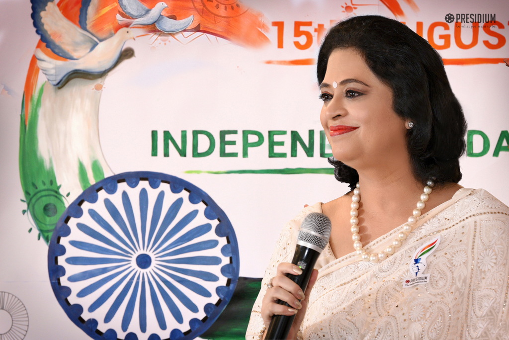 Presidium Gurgaon-57, MRS.SUDHA GUPTA CELEBRATES INDEPENDENCE DAY WITH PRESIDIANS