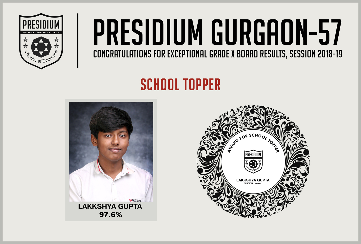 Presidium Gurgaon-57, PRESIDIANS OUTSHINE CBSE GRADE 10 RESULTS