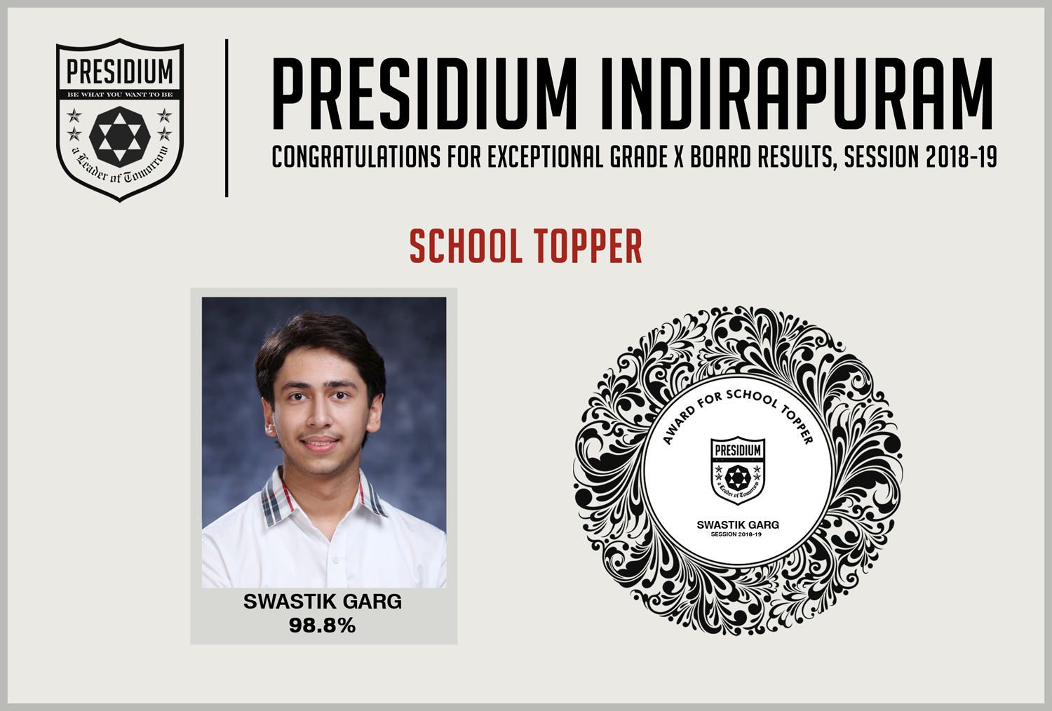 Presidium Indirapuram, CONGRATULATIONS STUDENTS FOR BRILLIANT 10TH BOARD RESULTS