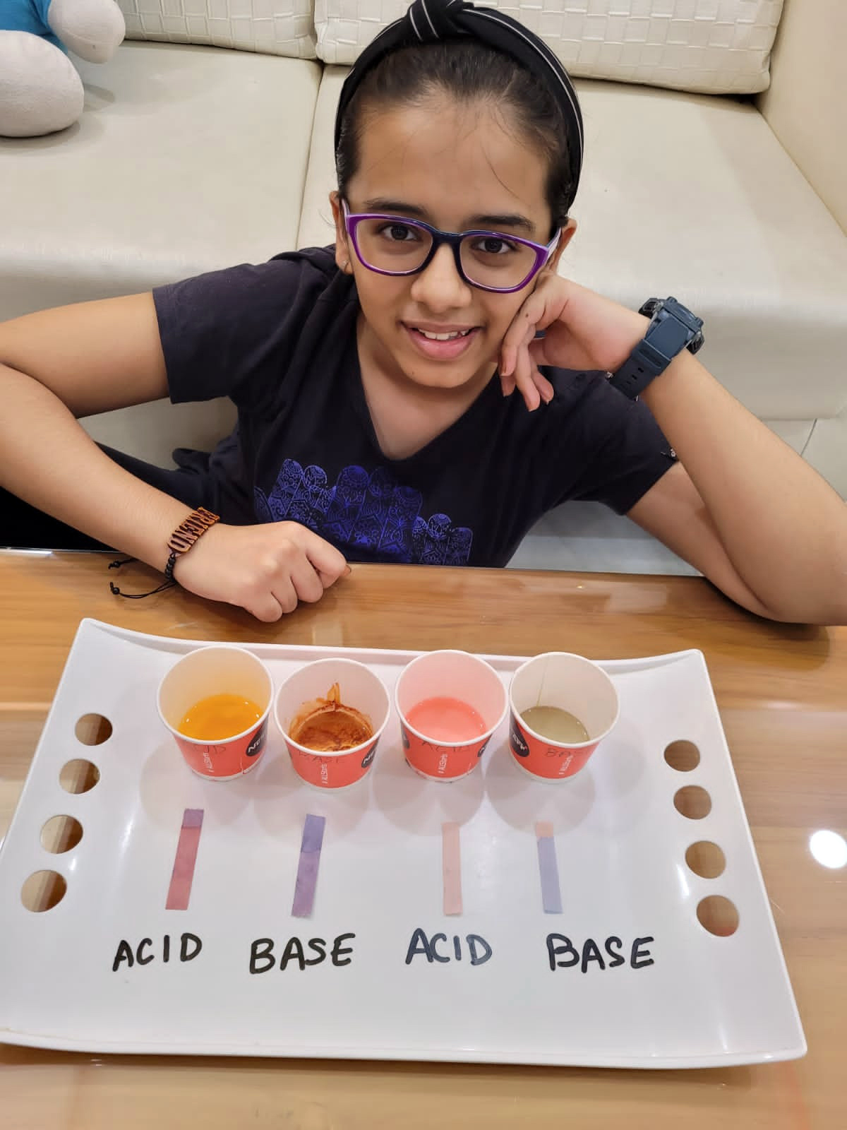 Presidium Indirapuram, STUDENTS PERFORM THE ACID BASE TEST WITH NATURAL INDICATORS